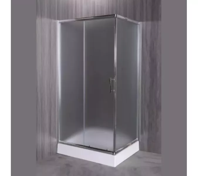 Душевой уголок  ESBANO  ESR-8022/8021, Цвет стекла: рифленое, Цвет профиля: Хром, Тип поддона: Низкий, Выбрать размер: 100х80, изображение 2