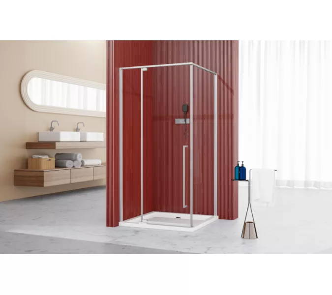 Ограждение душевое ESBANO ESA-108/119/128PS-C хром, Цвет профиля (вариация): Хром, Выбрать размер: 100х80, изображение 2