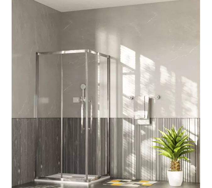 Ограждение душевое  ESBANO  ESF-80/90D1+100/110/120D2-C, Цвет профиля: Хром, Выбрать размер: 100х80