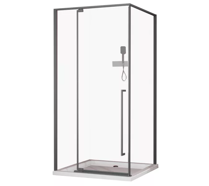 Ограждение душевое ESBANO ESA-108/119/128PS-GM оруж.сталь, Цвет профиля (вариация): Оружейная сталь, Выбрать размер: 100х80