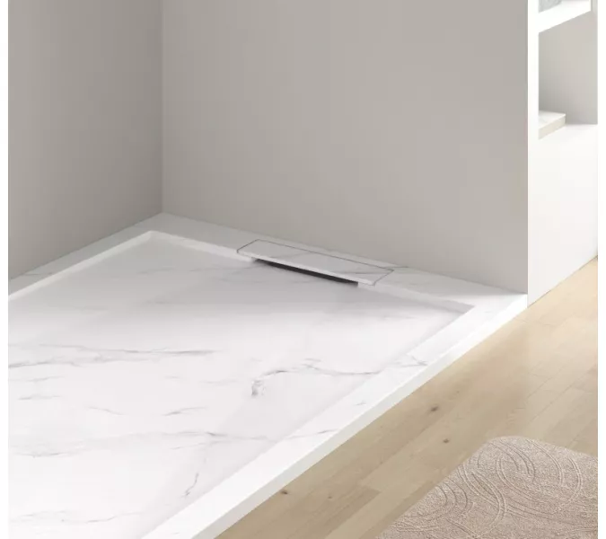 Поддон из искусственного камня ESBANO ESP-LM128CB  120х80, Выбрать цвет: мрамор белый, изображение 3