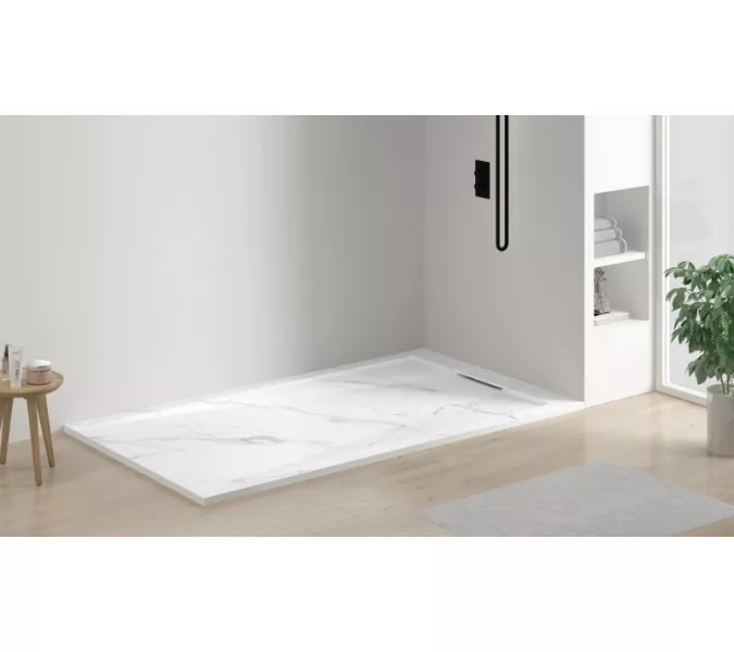 Поддон из искусственного камня ESBANO ESP-LM128CB  120х80, Выбрать цвет: мрамор белый, изображение 4