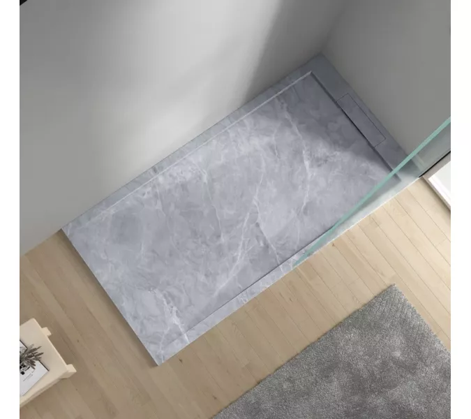 Поддон из искусственного камня ESBANO ESP-LM128VG  120х80, Выбрать цвет: мрамор серый, изображение 4