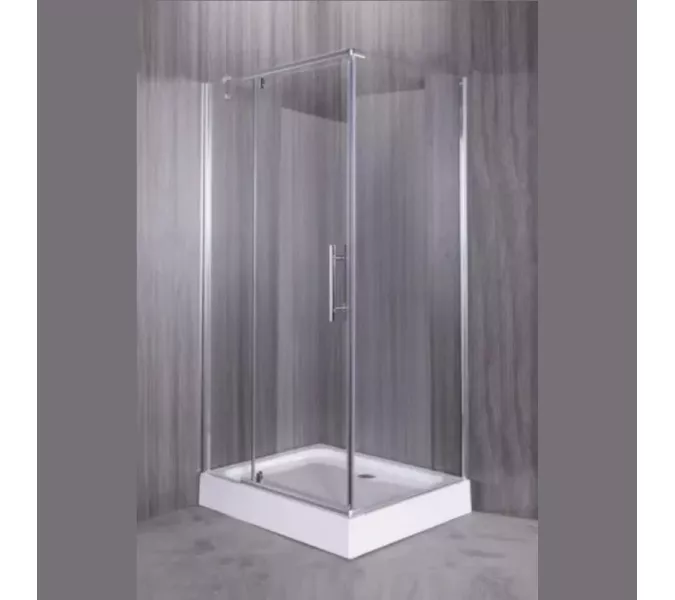 Душевой уголок ESBANO  ESR-8190/8180, Цвет стекла: прозрачное, Цвет профиля: Хром, Тип поддона: Низкий, Выбрать размер: 100х80, изображение 2