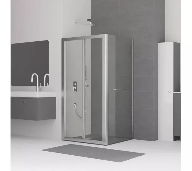 Душевой уголок RGW CL-41-1 (CL-21 + Z-060-1) прозрачное/хром, Цвет стекла: прозрачное, Цвет профиля: Хром, Выбрать размер: 800x900