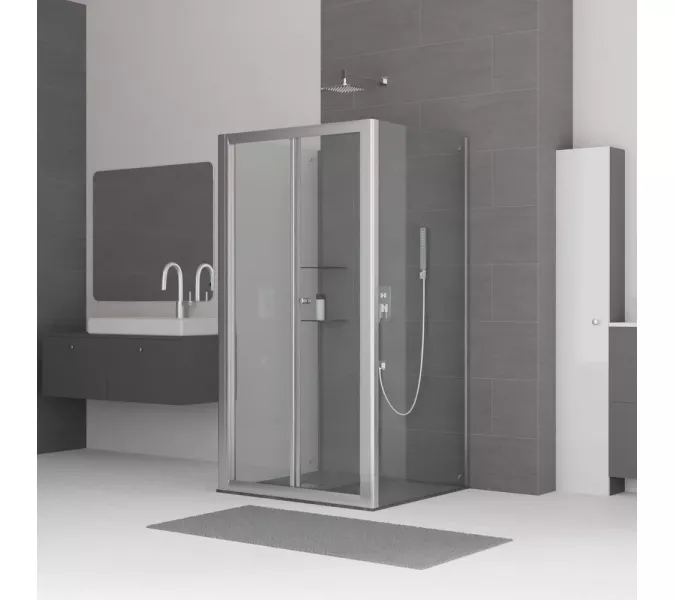 Душевой уголок RGW CL-41 P (CL-21 + 2Z-050-1) пристенный, прозр/хром, Цвет стекла: прозрачное, Цвет профиля: Хром, Выбрать размер: 1000x700