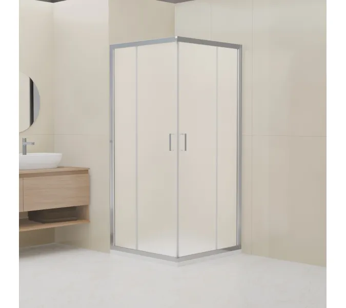 Душевой уголок RGW CL-36 рифленое/хром, Цвет стекла: рифленое, Цвет профиля: Хром, Выбрать размер: 800x800