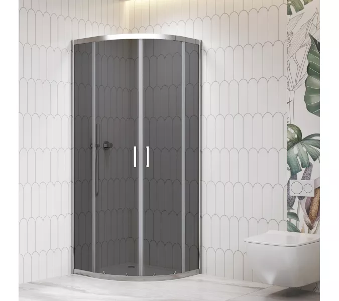 Душевой уголок RGW CL-56 тонированное/хром, Цвет стекла: тонированное, Цвет профиля: Хром, Выбрать размер: 900x900, изображение 2