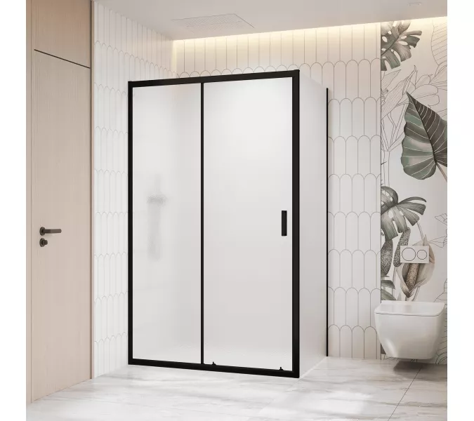 Душевой уголок RGW CL-133B (CL-13B + Z-03B) рифленое/черный, Цвет стекла: рифленое, Цвет профиля: Черный, Выбрать размер: 150x90