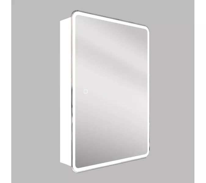 Зеркало-шкаф "Каре 40*80 универсальное" с подсветкой, сенсор с диммером на зеркале