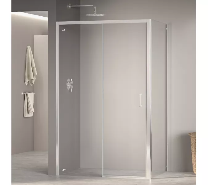 Душевой уголок RGW PA-177 (RGW PA-017 + Z-050-2) прозрачное/хром, Цвет стекла: прозрачное, Цвет профиля: Хром, Выбрать размер: 1400x1000