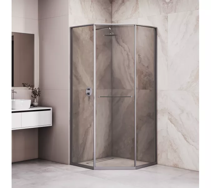 Душевой уголок RGW SV-82Gr "L/R" тонированное/серый, Цвет стекла: тонированное, Цвет профиля: Серый, Выбрать размер: 800x1200, Ориентация: левый сдвиг