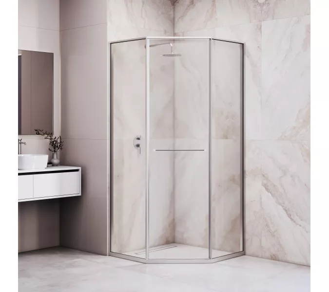 Душевой уголок RGW SV-82 "L/R" прозрачное/хром, Цвет стекла: прозрачное, Цвет профиля: Хром, Выбрать размер: 1000x1000, Ориентация: левый сдвиг