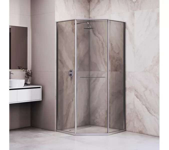 Душевой уголок RGW SV-82 "L/R" тонированное/хром, Цвет стекла: тонированное, Цвет профиля: Хром, Выбрать размер: 900x900, Ориентация: левый сдвиг