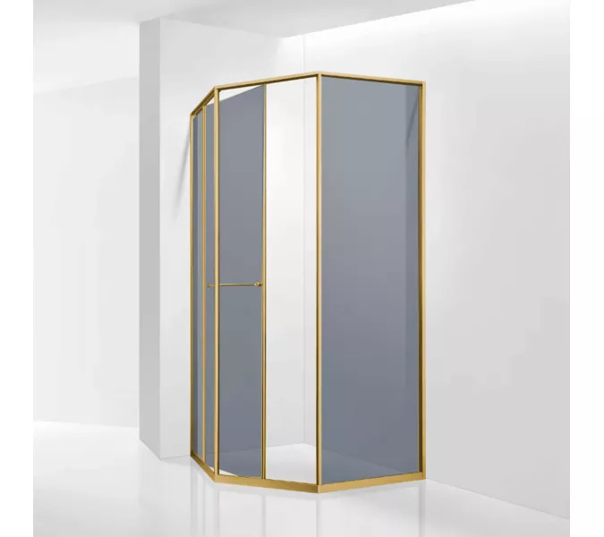 Душевой уголок RGW SV-82Gb "L/R" тонированное/золото, Цвет стекла: тонированное, Цвет профиля: Золото, Выбрать размер: 800x800, Ориентация: левый сдвиг, изображение 2