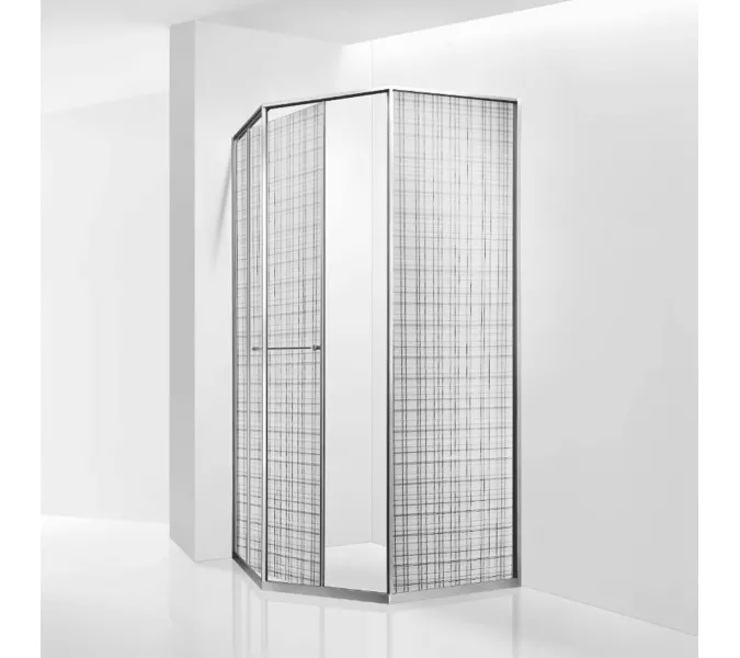 Душевой уголок RGW SV-82 "L/R" хром профиль, Цвет стекла: Черная вуаль, Цвет профиля: Хром, Выбрать размер: 800x800, Ориентация: левый сдвиг, изображение 2