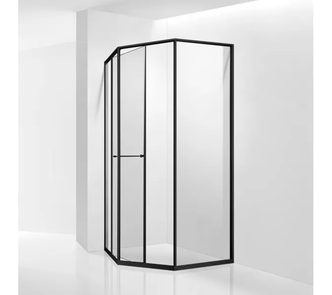 Душевой уголок RGW SV-82B "L/R" прозрачное/черный, Цвет стекла: прозрачное, Цвет профиля: Черный, Выбрать размер: 900x900, Ориентация: левый сдвиг, изображение 2