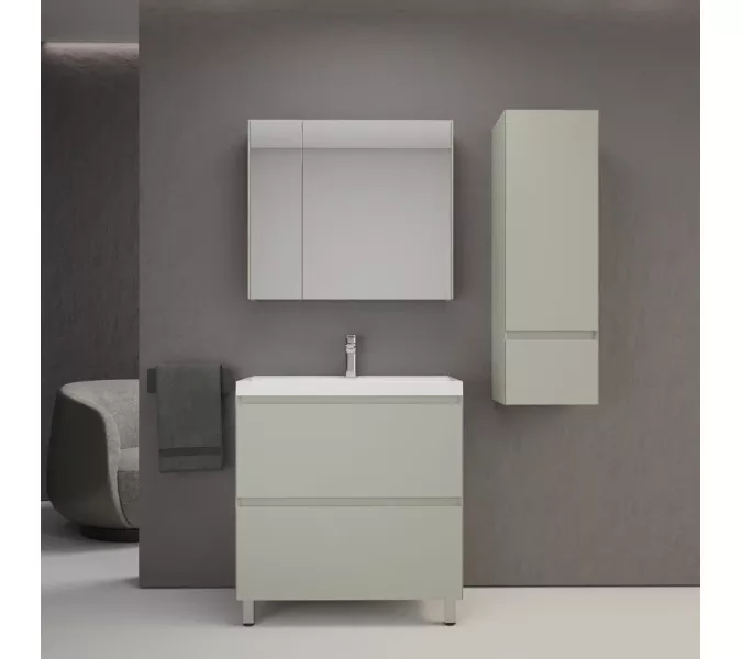 Тумба напольная Style line "Манхэттен 100/80/70/60" ЭМАЛЬ с  раковиной ASTI , 2 ящика ,PLUS ,олива, Выбрать цвет: Олива, Выбрать размер: 100, Внешний вид: с белой раковиной, изображение 5