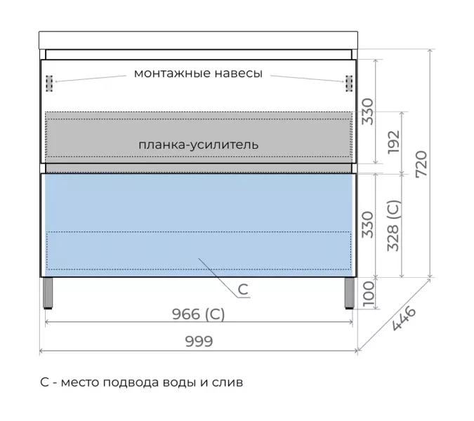 Тумба напольная Style line "Манхэттен 100/80/70/60" ЭМАЛЬ с раковиной ASTI , 2 ящика , PLUS, графит, Выбрать цвет: Графит, Выбрать размер: 100, Внешний вид: с белой раковиной, изображение 6