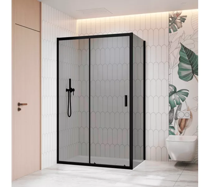 Душевой уголок RGW CL-133B (CL-13B + Z-03B) тонированное/черный, Цвет стекла: тонированное, Цвет профиля: Черный, Выбрать размер: 150х90, изображение 3