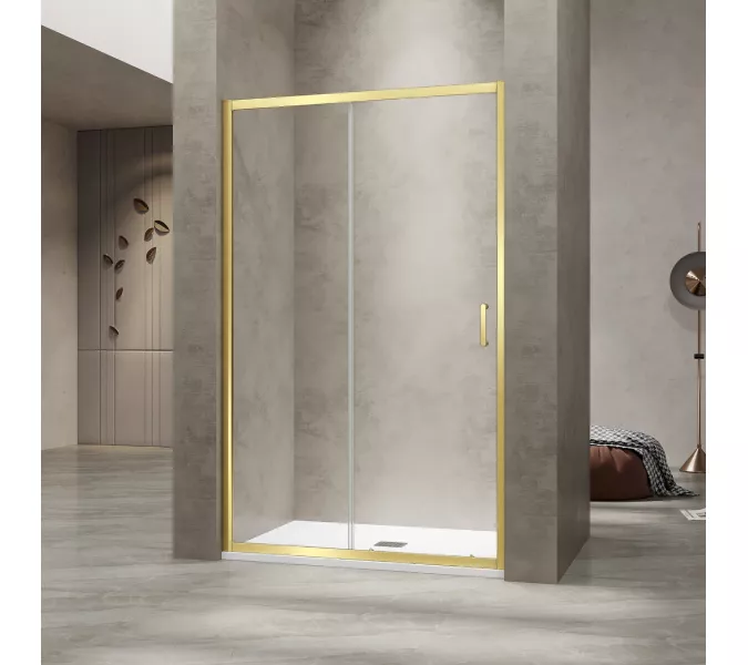 Душевая дверь RGW PA-114-Gb прозрачное/золото, Цвет стекла: прозрачное, Цвет профиля: Золото, Выбрать размер: 100