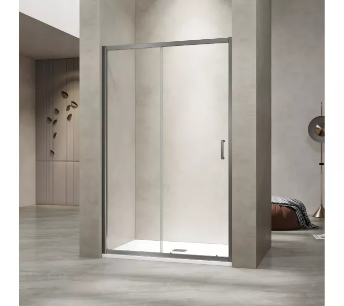 Душевая дверь RGW PA-114-Gr  прозрачное/серый, Цвет стекла: прозрачное, Цвет профиля: Серый, Выбрать размер: 100