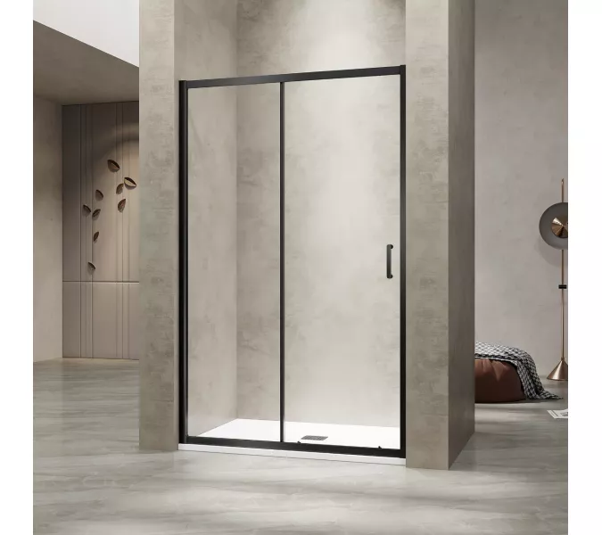 Душевая дверь RGW PA-114-B прозрачное/черный, Цвет стекла: прозрачное, Цвет профиля: Черный, Выбрать размер: 100