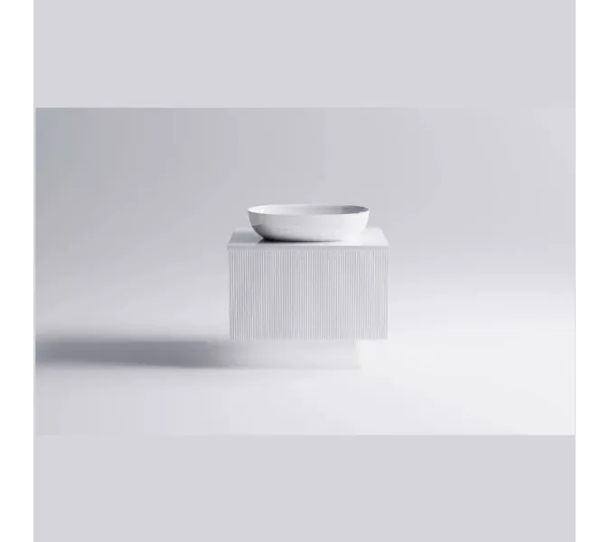 Тумба подвесная с раковиной на столешнице Astra-Form М-40 с 1 ящ. белый матовый, Выбрать цвет: Белый матовый, Выбрать размер: 70, изображение 4