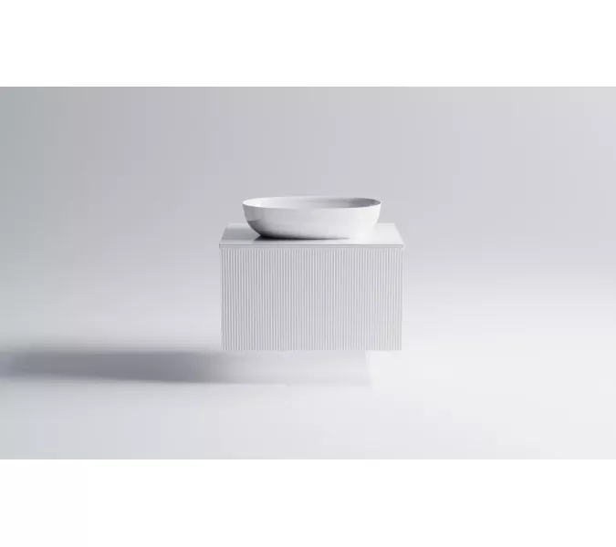 Тумба подвесная с раковиной на столешнице Astra-Form М-40 с 1 ящ. белый матовый, Выбрать цвет: Белый матовый, Выбрать размер: 70, изображение 5