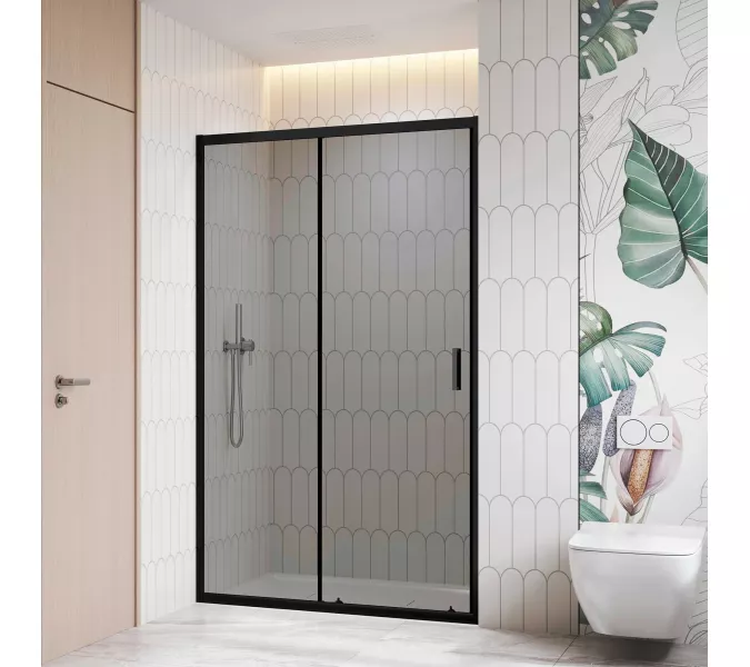 Душевая дверь RGW CL-13B тонированное/черный, Цвет стекла: тонированное, Цвет профиля: Черный, Выбрать размер: 120