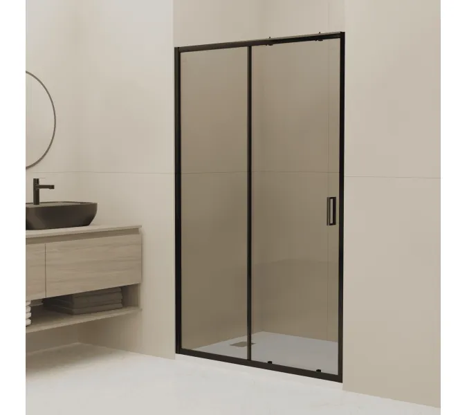 Душевая дверь RGW CL-13B тонированное/черный, Цвет стекла: тонированное, Цвет профиля: Черный, Выбрать размер: 120
