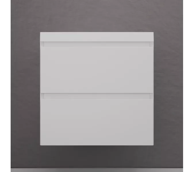 Тумба подвесная "Манхэттен 100/80/70/60" ЭМАЛЬ с  раковиной  ASTI , 2 ящика ,PLUS , белый матовый, Выбрать цвет: Белый, Выбрать размер: 60, Внешний вид: с белой раковиной