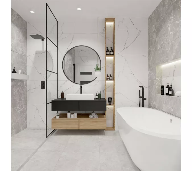 Плитка грес глаз. Solo_GT/MR Серый 60*60, Выбрать цвет: Серый, Выбрать размер: 60х60, изображение 13