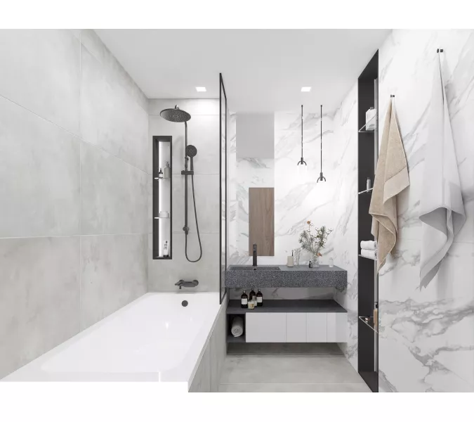 Плитка грес глаз. Vibe_GT Светло-серый  60*60/60*120, Выбрать цвет: Светло-серый, Выбрать размер: 60х120, изображение 16