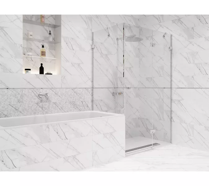 Плитка грес глаз. Pulse_GT Бело-серый  45*45, Выбрать цвет: Бело-серый, Выбрать размер: 45х45, изображение 8