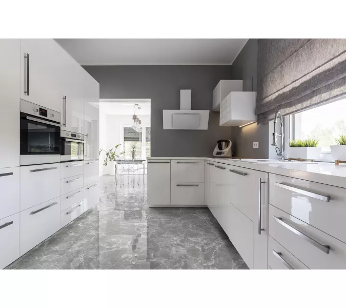 Керамогранит Solo_GT Серый полир., Выбрать цвет: Серый, Выбрать размер: 60х120, изображение 7