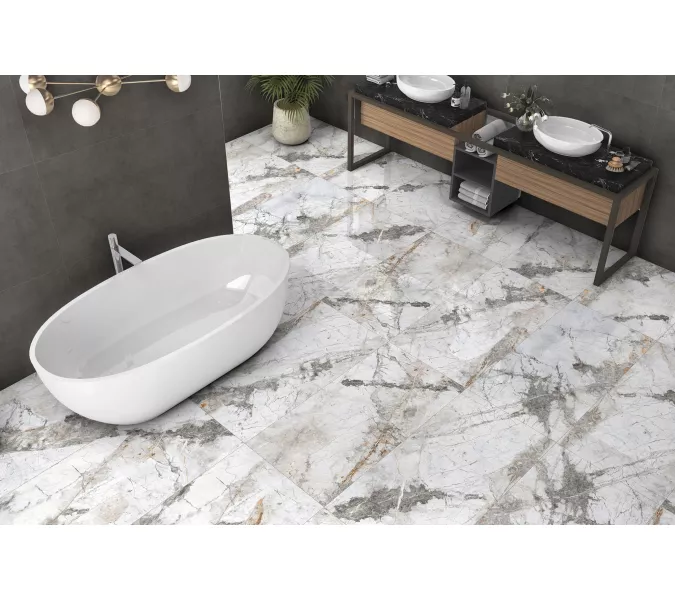 Керамогранит Gabriel_GT Белый  60x60/60х120 полир., Выбрать размер: 60*60, изображение 12