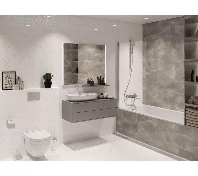 Декор керам. Siluet GT Бел. 50*25, Выбрать цвет: Белый декор, изображение 7