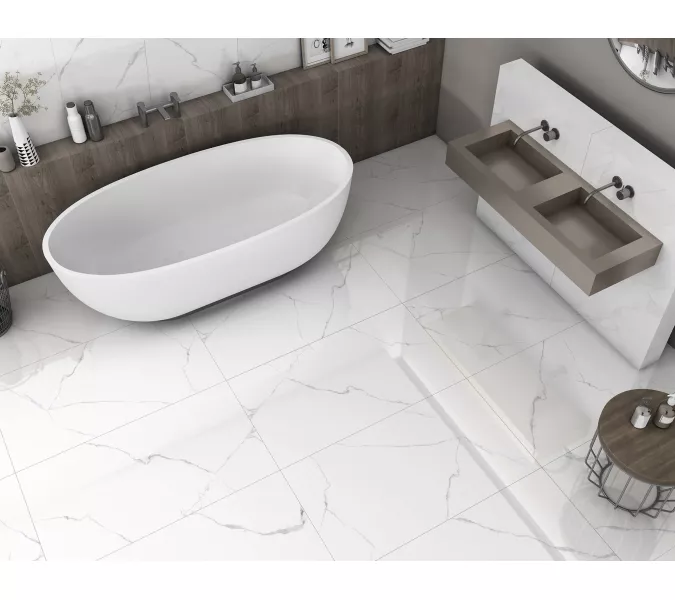 Керамогранит Romantic_GT Белый 60х60/60x120 полир. Slim, Выбрать размер: 60*120, изображение 10