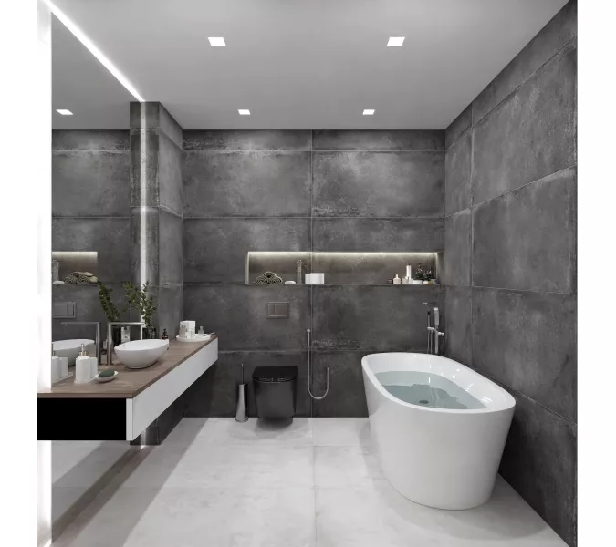 Плитка грес глаз. Forza_GT Серый 60*120 карвинг, Выбрать цвет: Серый, изображение 18