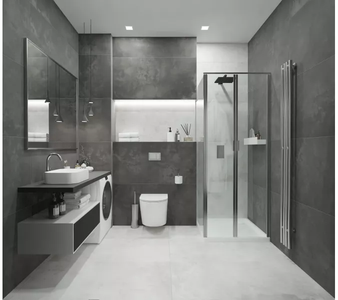 Плитка грес глаз. Vibe_GT Светло-серый  60*60/60*120, Выбрать цвет: Светло-серый, Выбрать размер: 60х120, изображение 14