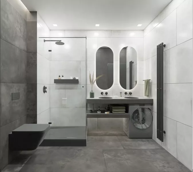 Плитка грес глаз. Vibe_GT Светло-серый  60*60/60*120, Выбрать цвет: Светло-серый, Выбрать размер: 60х120, изображение 19