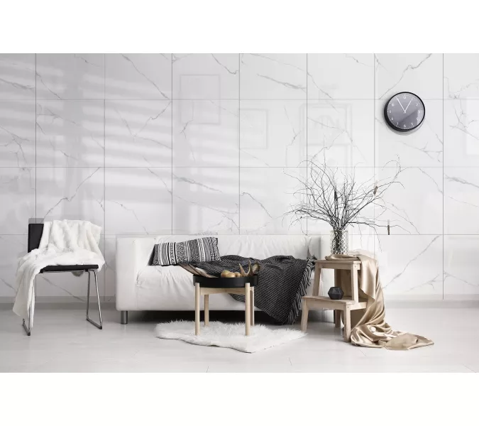 Керамогранит Romantic_GT Белый 60х60/60x120 полир. Slim, Выбрать размер: 60*120, изображение 12