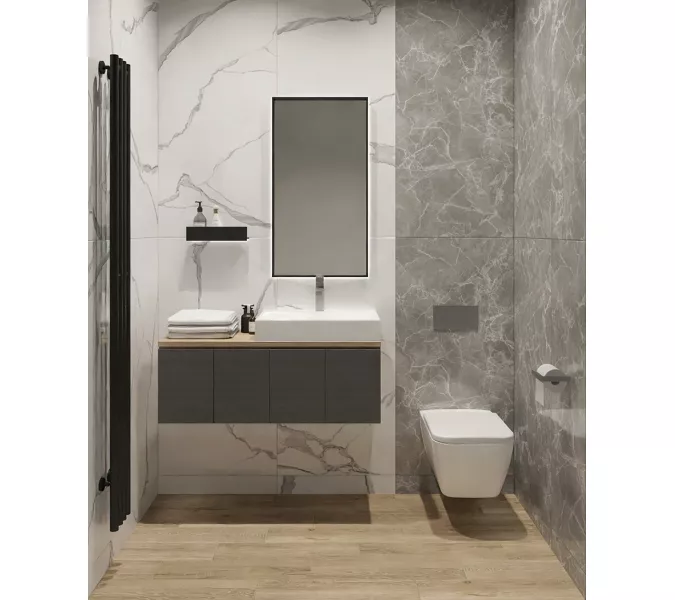 Керамогранит Solo_GT Серый полир., Выбрать цвет: Серый, Выбрать размер: 60х120, изображение 12