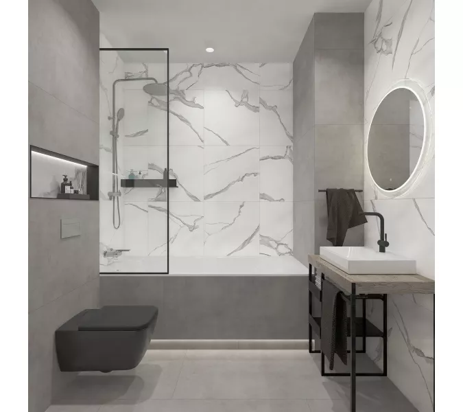 Плитка грес глаз. Stardust_GT Серый 60*60/60*120 карвинг, Выбрать цвет: Серый, Выбрать размер: 60х120, изображение 18