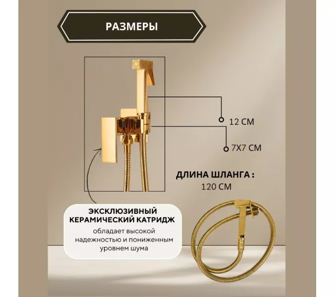 Душ гигиенический  ACWEN 82216G золото, Выбрать цвет: Золото, изображение 2