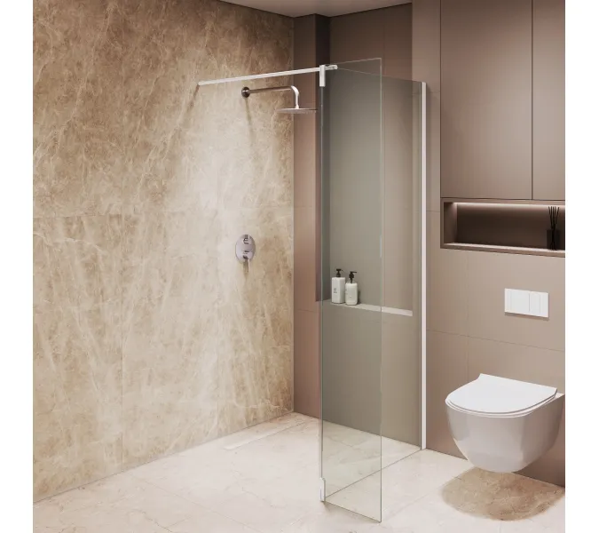 Душевая перегородка RGW WA-051W (WA-01W0 + Z-071W), Цвет стекла: прозрачное, Цвет профиля (вариация): Белый, Выбрать размер: 110, изображение 15