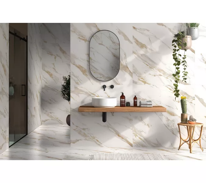 Плитка грес глаз. Calacatta Royal_GT Белый 60*60/60*120, Выбрать размер: 60*60, изображение 12