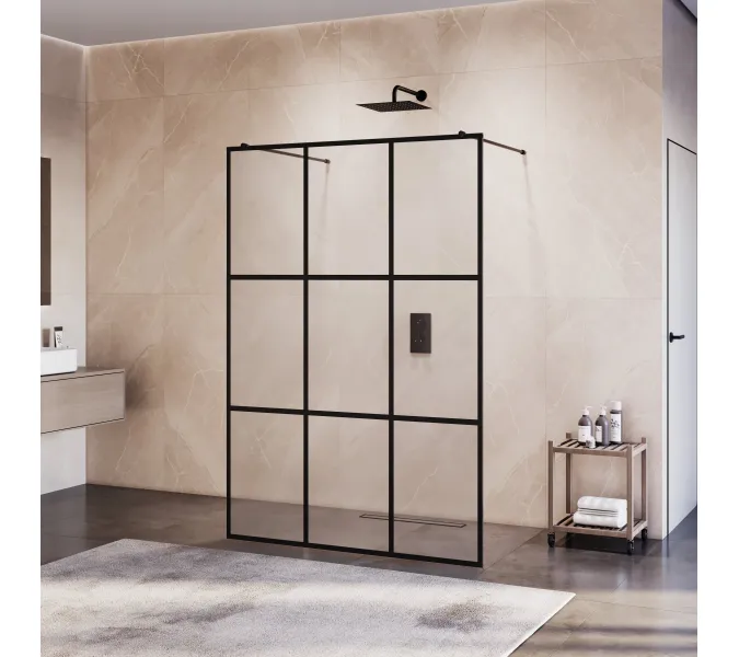 Душевая перегородка RGW WA-018B, Цвет стекла: прозрачное, Цвет профиля (вариация): Черный, Выбрать размер: 130, изображение 2