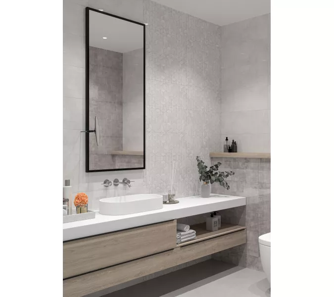 Плитка облицовочная  Pulsar GT Серый 60*25  (04), Выбрать цвет: Серый геометрия, изображение 3